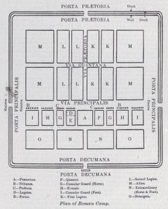 Plan över det romerska lägret (litho) av English School