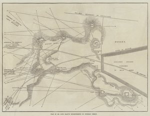 Plan av Sir Hope Grants fördjupningar på Chobham Common (gravyr) av English School