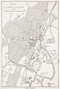 Plan över staden Lucknow, från Cassells Illustrated History of England av English School