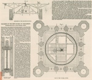 Plan över Victoria Tower, Palace of Westminster, London av English School