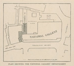 Plan som visar förbättringen av Nationalgalleriet av English School