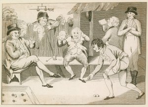 Spelar ett bollspel. 1700-talet av English School