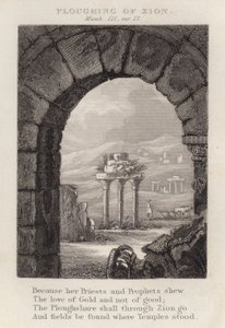 Plowing of Sion, Micah III, ver 12 (gravyr) av English School