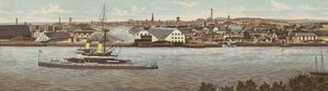 Plymouth: Devonport och HMS Devastation (färg litho) av English School