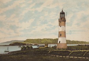 Plymouth: Smeaton Lighthouse on the Hoe (färg litho) av English School