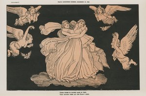 Politisk karikatyr (färglitografi) av English School