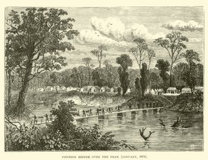 Pontonbron över Prah, januari 1874 av English School