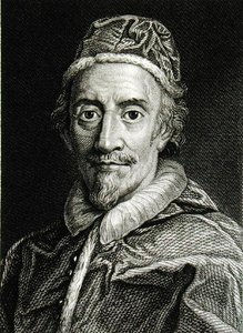 Påve Clemens IX (1600-69) (gravyr) av English School