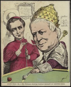 Påven Pius IX - Hans helighet visar kardinal Antonelli en ofelbar kanon