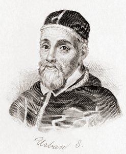 Påve Urban VIII, c.1568 -1644, född Maffeo Barberini (gravyr) av English School