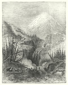Popocatepetl, det rökande berget (gravyr) av English School