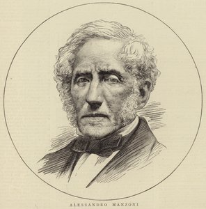 Porträtt av Alessandro Manzoni av English School