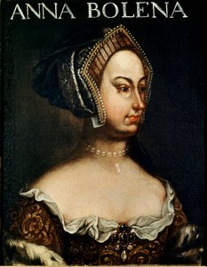 Porträtt av Anne de Boleyn (Anna eller Ann Bolin och Anne Bullen av English School
