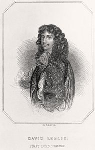 Porträtt av David Leslie, 1st Lord of Newark, 1835 av English School