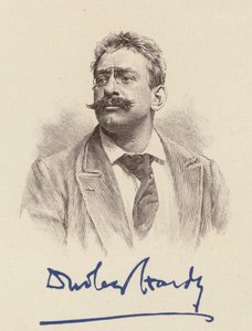 Porträtt av Dudley Hardy, karikatyrtecknare (färglitografi) av English School
