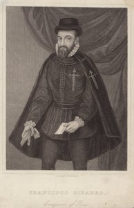 Porträtt av Francisco Pizarro av English School