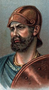 Porträtt av Hannibal Barca - Porträtt av Hannibal eller Annibal Barca (ca 247-183 f.Kr.), general och karthagisk statsman - Från serien "" Leaders of Men"" - Kromolitografi - Engelska skolan, 1900-talet - av English School