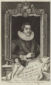 Porträtt av James I av Storbritannien och Irland av English School