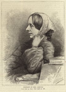 Porträtt av Jane Welsh, fru till Thomas Carlyle av English School