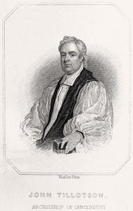 Porträtt av John Tillotson, ärkebiskop av Canterbury, 1835 av English School