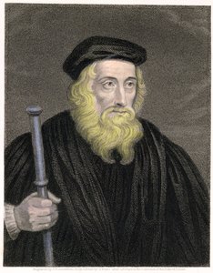 Porträtt av John Wycliffe (c.1330-84) graverad av James Posselwhite (1798-1884) efter ett tryck av G. White, pub. av William Mackenzie