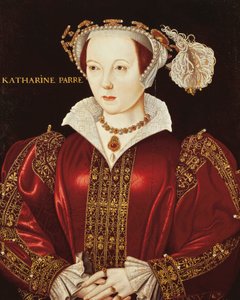 Porträtt av Katherine Parr, ca 1545 (olja på panel) av English School