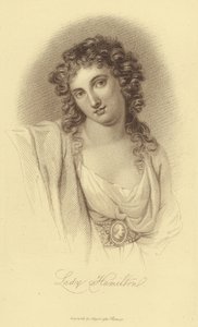 Porträtt av Lady Hamilton (gravyr) av English School