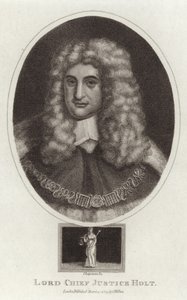 Porträtt av Lord Chief Justice Holt av English School