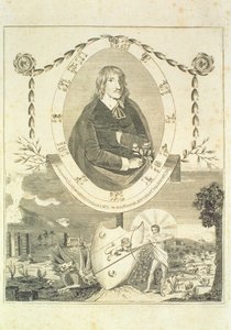 Porträtt av Nicholas Culpeper (1616-54), frontispice Culpepers English Physician and Complete Herbal, publicerad 1790 av English School