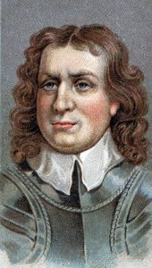 Porträtt av Oliver Cromwell (1599-1658). Engelsk militär och politiker - Olivier (Oliver) Cromwell (1599-1658) - Från serien "" Leaders of Men"" - Chromolithography - English School, 1900-talet - av English School