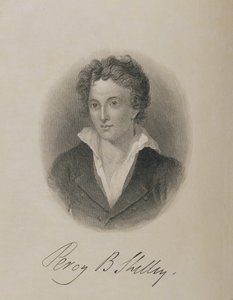 Porträtt av Percy Bysshe Shelley (1792-1822), av English School