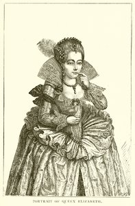 Porträtt av drottning Elizabeth av English School