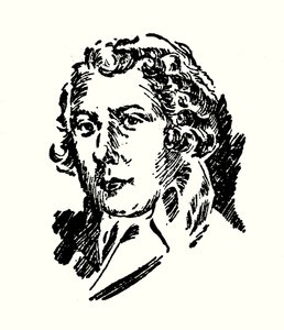 Porträtt av Richard Brinsley Sheridan (litografi) av English School