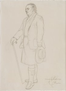 Porträtt av Roderick Gradidge, ca 1987 av English School