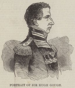 Porträtt av Sir Hugh Gough (gravyr) av English School