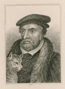 Porträtt av Sir Richard Whittington och katt, annars Dick Whittington, Londons borgmästare av English School