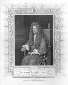 Porträtt av den ärade Robert Boyle av English School