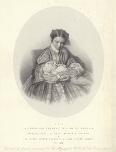 Porträtt av Victoria, Princess Royal, med sin son, Frederick William Victor Albert av English School