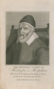 Porträtt av gamle Thomas Parr av English School