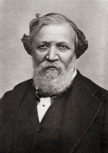 Porträtt av den engelske poeten Robert Browning (1812-89) av English School