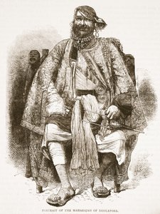 Porträtt av Maharajah av Dholepore, illustration från Cassells Illustrated History of England av English School