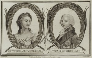 Porträtt av hertiginnan och hertigen av Cumberland av English School