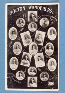 Vykort av Bolton Wanderers FC-spelare, säsongen 1911-12 (bw litho) av English School