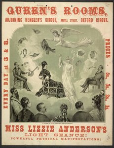 Affisch för "Miss Lizzie Andersons lätta seans!" på Queen