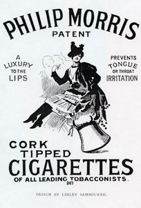 Affisch för Philip Morris Cigarettes, designad av Linsay Sambourne, 1896