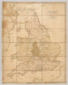Praehagraphy of England, som är en karta över det kungariket som illustrerar de viktigaste striderna som utkämpades i det, 1807 av English School