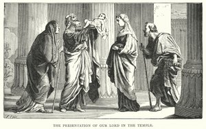 Presentation av Jesus Kristus i templet (gravyr) av English School