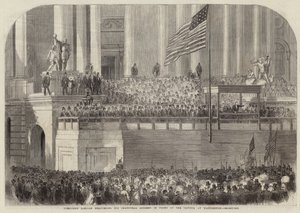 President Lincoln håller sitt invigningstal av English School