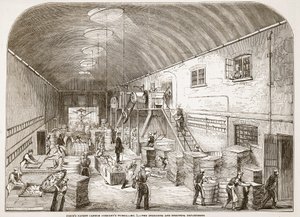 Priser Patent Candle Companys Works, No.1: The Spreading and Stripping Department, från The Illustrated London News, 1849 av English School