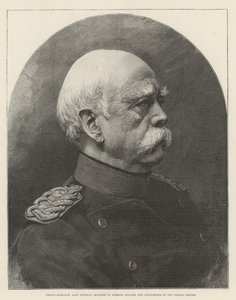 Prins Bismarck, framlidne preussiske utrikesministern och tyska rikets kansler (gravyr) av English School